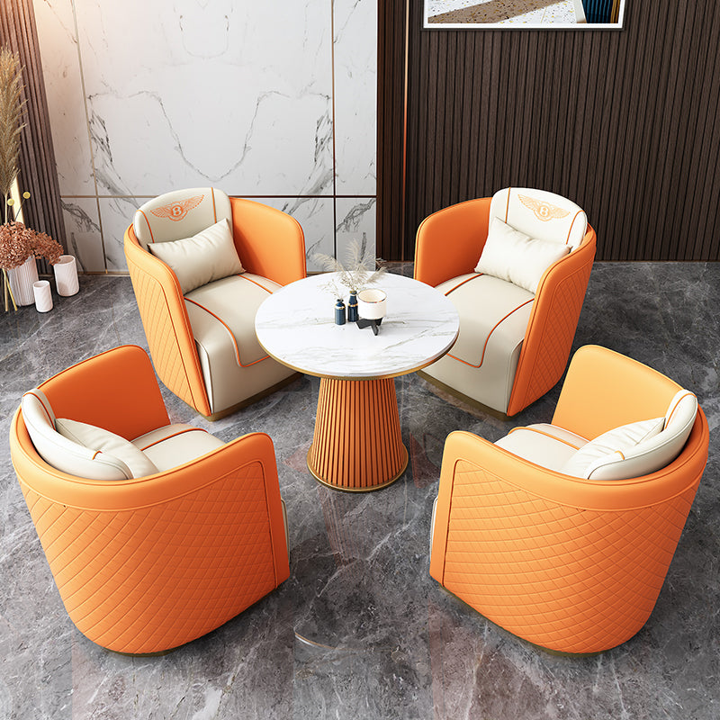 Contemporary Bonded Leather Arms Included Gold Base Accent Armchair Clearhalo 'Accent Chairs' 'accent_chairs' 'Chairs & Seating' 'furn' 'furn_accent_chairs' 'Furniture' 'Living Room Furniture' 5859718