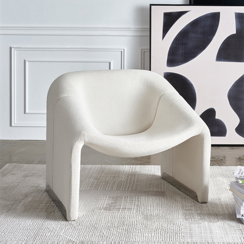 30.7"Wide Solid Color Armchair, Fixed Back Single Chair for Apartment White Clearhalo 'Accent Chairs' 'accent_chairs' 'Chairs & Seating' 'furn' 'furn_accent_chairs' 'Furniture' 'Living Room Furniture' 5859720
