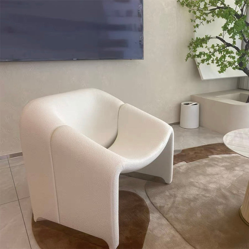 30.7"Wide Solid Color Armchair, Fixed Back Single Chair for Apartment Off-White Clearhalo 'Accent Chairs' 'accent_chairs' 'Chairs & Seating' 'furn' 'furn_accent_chairs' 'Furniture' 'Living Room Furniture' 5859733