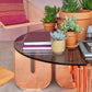 Round Glass Top Coffee Table with Cross Acrylic Base Cocktail Table Clearhalo 'Coffee & Accent Tables' 'Coffee Tables' 'coffee_tables' 'furn' 'furn_coffee_tables' 'Furniture' 'Living Room Furniture' 5859779
