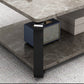 Glam Frame Coffee Table Slate Rectangular Cocktail Table with Storage Shelf