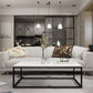 Mesa de centro rectangular Glam con tapa de mármol blanco y estructura de hierro