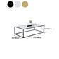 Mesa de centro rectangular Glam con tapa de mármol blanco y estructura de hierro