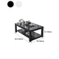 Glam Frame Salontafel Leisteen Cocktailtafel met Opbergplank voor Woonkamer