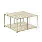 Mesa de centro de metal para cóctel, estilo mediados de siglo, de 15,75" de altura