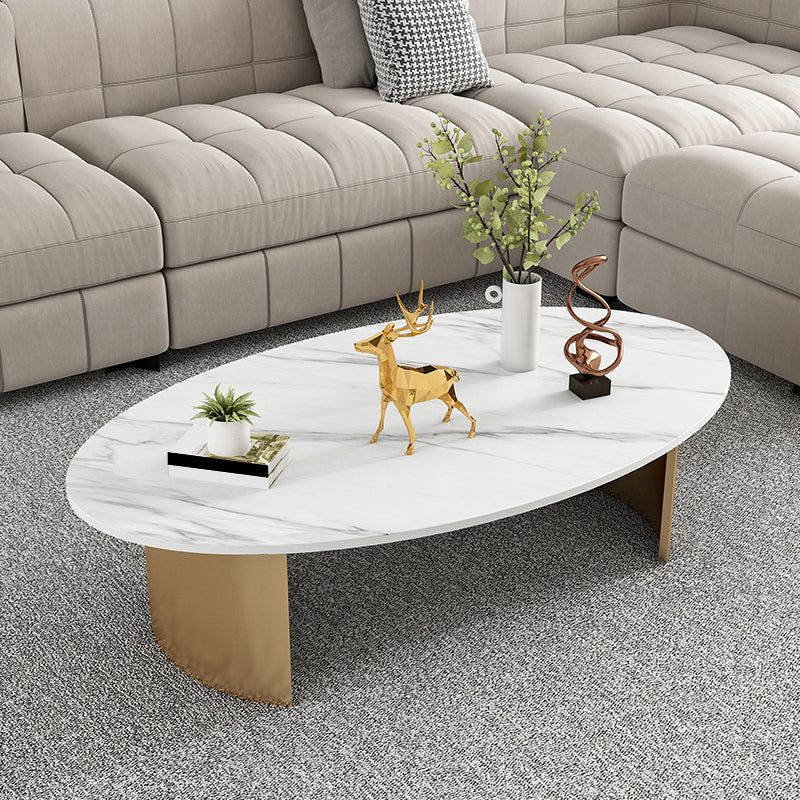 Glam Slate Koffiecocktailtafel Ovale cocktailtafel voor de woonkamer