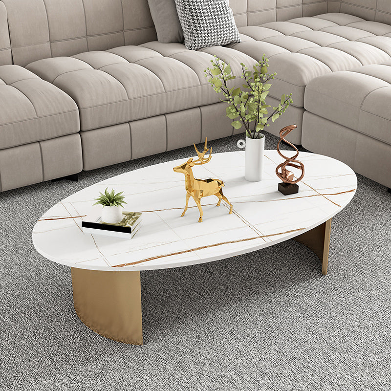 Glam Slate Koffiecocktailtafel Ovale cocktailtafel voor de woonkamer