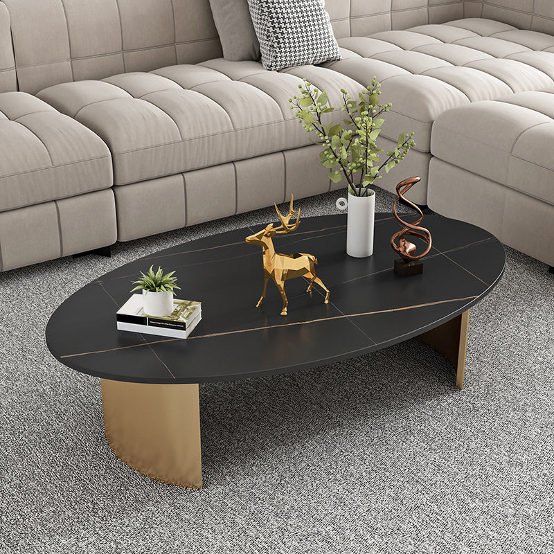 Glam Slate Koffiecocktailtafel Ovale cocktailtafel voor de woonkamer