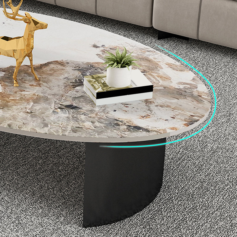 Glam Slate Koffiecocktailtafel Ovale cocktailtafel voor de woonkamer