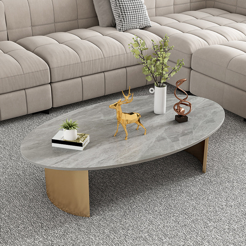 Glam Slate Koffiecocktailtafel Ovale cocktailtafel voor de woonkamer