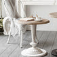 Pedestal Round Side End Table Rustic Distressed Side End Table