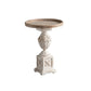 Pedestal Round Side End Table Rustic Distressed Side End Table