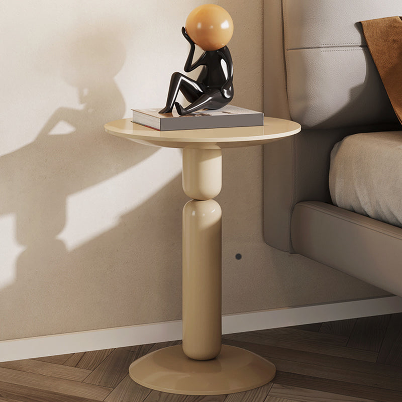 Round Pedestal End Table Modern Wood Side End Table for Living Room Yellow 1 Clearhalo 'Coffee & Accent Tables' 'End & Side Tables' 'end_side_tables' 'furn' 'furn_end_side_tables' 'Furniture' 'Living Room Furniture' 5860023