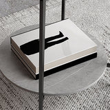 Minimalistische ronde hoektafel leisteen 4 poten banken bijzettafel met opslag