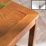 Wood Side 23.6"Tall Table Square End Table with Shelf for Living Room