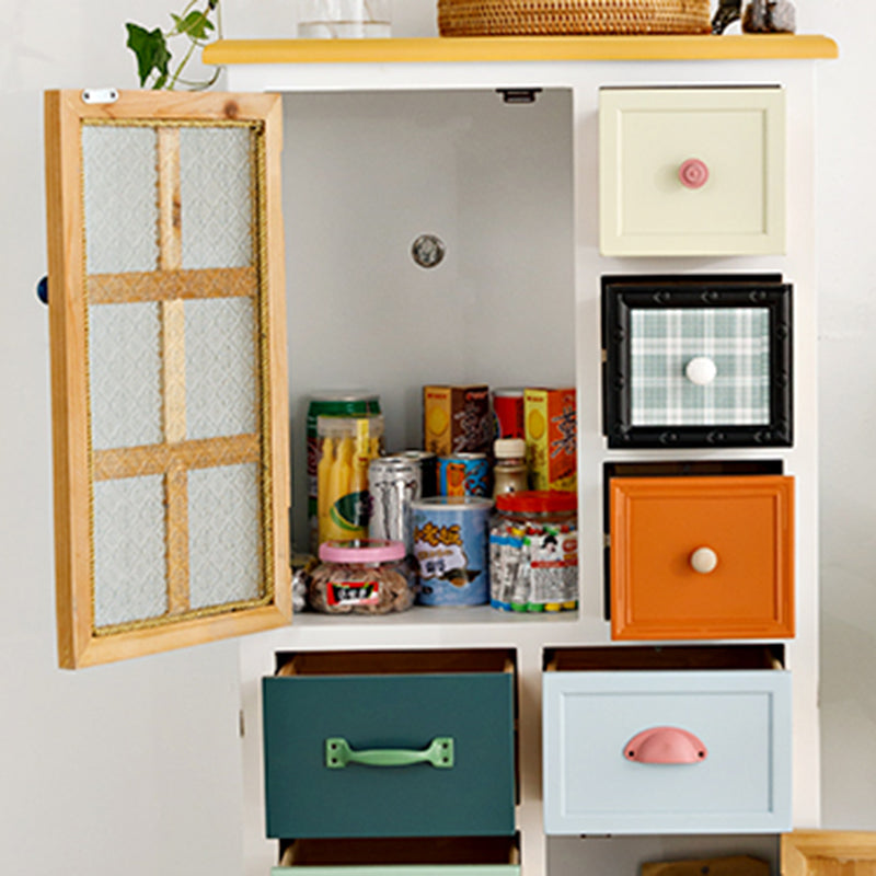 Contemporary 8- Drawer Wooden Cabinet , 2-door Rectangle Accent Cabinet Clearhalo 'Cabinets & Chests' 'cabinets_chests' 'furn' 'furn_cabinets_chests' 'Furniture' 'Living Room Furniture' 5860673