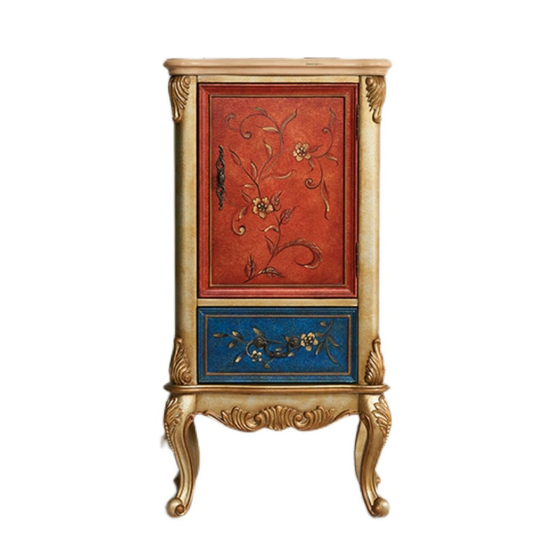 47,24 "Armadio in legno alto 1 porta, cabinetto di accento rettangolo a 1 cassetto