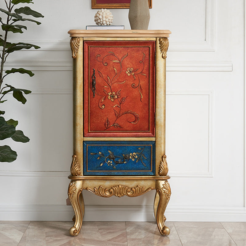 47,24 "Armadio in legno alto 1 porta, cabinetto di accento rettangolo a 1 cassetto