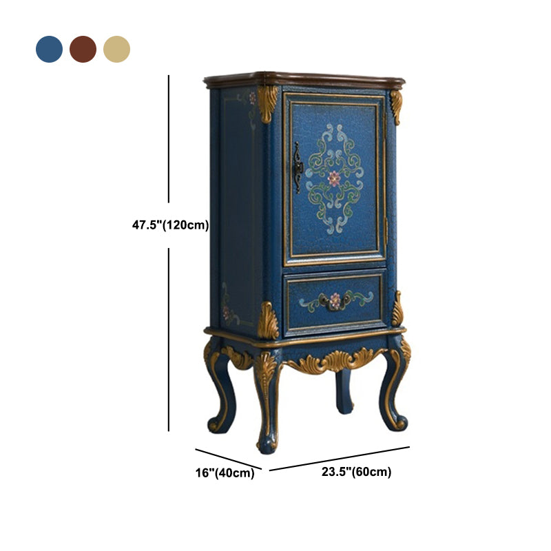 47,24 "Armadio in legno alto 1 porta, cabinetto di accento rettangolo a 1 cassetto