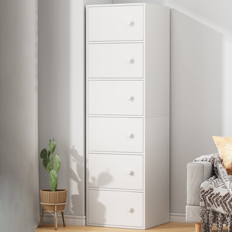 Contemporary 15.74" Wooden Cabinet , Rectangle Accent Cabinet 15.7"L x 9.8"W x 59.8"H White Clearhalo 'Cabinets & Chests' 'cabinets_chests' 'furn' 'furn_cabinets_chests' 'Furniture' 'Living Room Furniture' 5860690