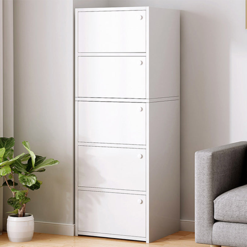 Contemporary 15.74" Wooden Cabinet , Rectangle Accent Cabinet 16"L x 10"W x 50"H White Clearhalo 'Cabinets & Chests' 'cabinets_chests' 'furn' 'furn_cabinets_chests' 'Furniture' 'Living Room Furniture' 5860705