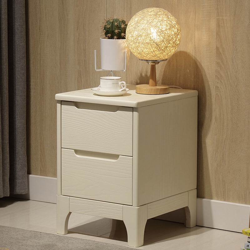 Coffre en bois massif contemporain, coffre d'accent rectangle avec tiroirs