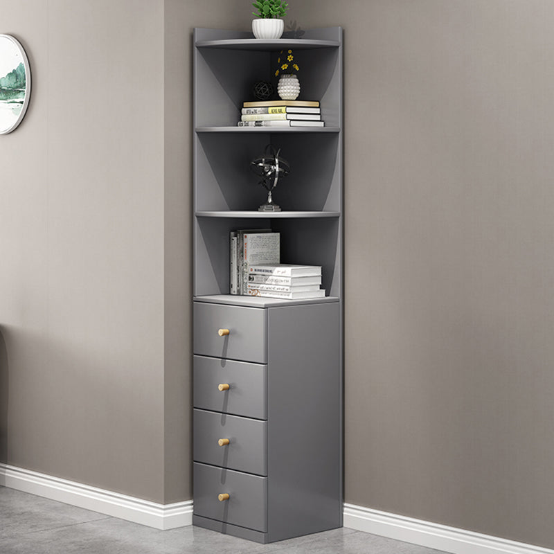 Contemporary 73.23"Tall Corner Chest, 4- Drawer Wood Accent Chest Grey Clearhalo 'Cabinets & Chests' 'cabinets_chests' 'furn' 'furn_cabinets_chests' 'Furniture' 'Living Room Furniture' 5860800