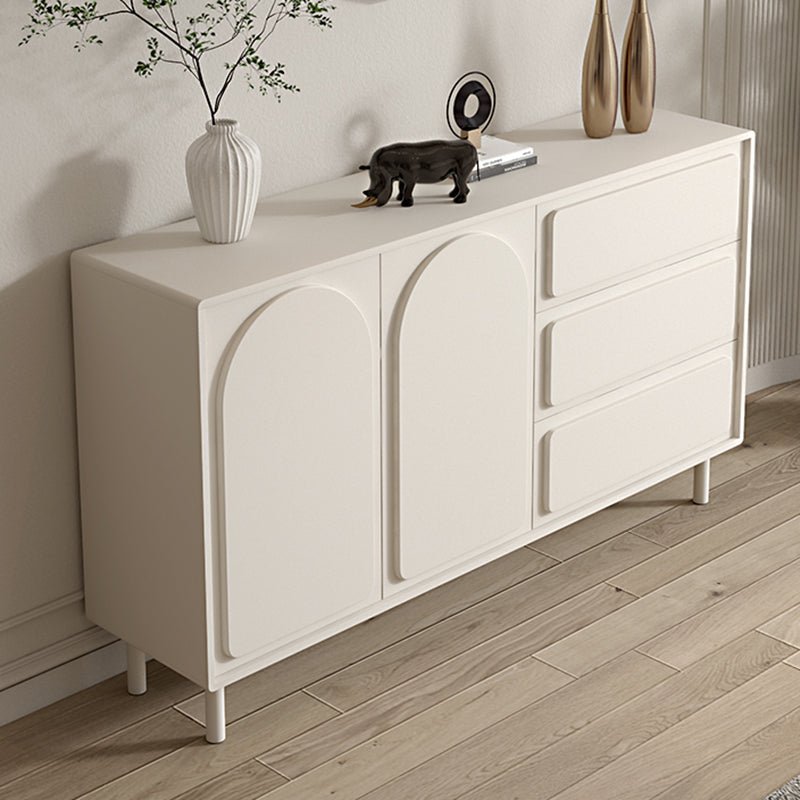 37.4"Tall White Wooden Cabinet , 3- Drawer Rectangle Accent Cabinet 55"L x 14"W x 37"H Clearhalo 'Cabinets & Chests' 'cabinets_chests' 'furn' 'furn_cabinets_chests' 'Furniture' 'Living Room Furniture' 5860825