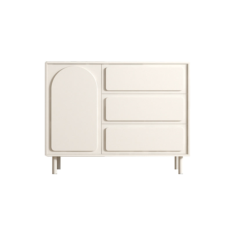 37.4"Tall White Wooden Cabinet , 3- Drawer Rectangle Accent Cabinet 39"L x 14"W x 37"H Clearhalo 'Cabinets & Chests' 'cabinets_chests' 'furn' 'furn_cabinets_chests' 'Furniture' 'Living Room Furniture' 5860827
