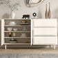 37.4"Tall White Wooden Cabinet , 3- Drawer Rectangle Accent Cabinet Clearhalo 'Cabinets & Chests' 'cabinets_chests' 'furn' 'furn_cabinets_chests' 'Furniture' 'Living Room Furniture' 5860833