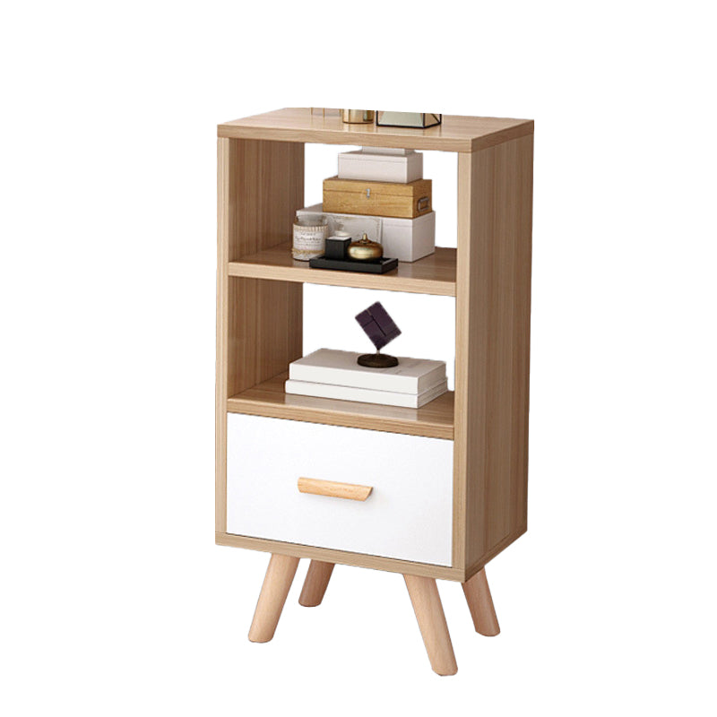 Contemporaneo 32,3 "alto 1 - cassetto cassetto, mobile rettangolo di legno con 2 ripiani
