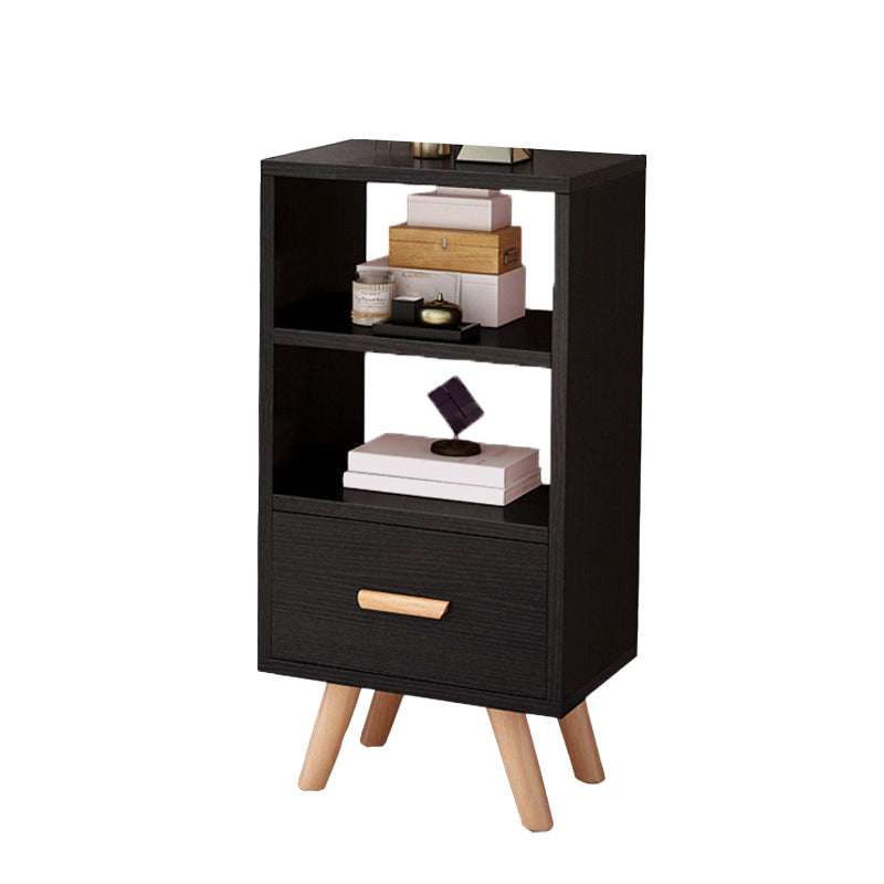 Contemporaneo 32,3 "alto 1 - cassetto cassetto, mobile rettangolo di legno con 2 ripiani