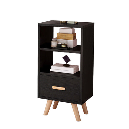 Contemporaneo 32,3 "alto 1 - cassetto cassetto, mobile rettangolo di legno con 2 ripiani