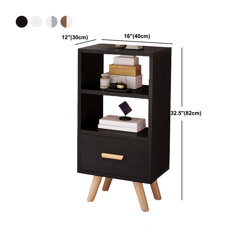 Contemporaneo 32,3 "alto 1 - cassetto cassetto, mobile rettangolo di legno con 2 ripiani