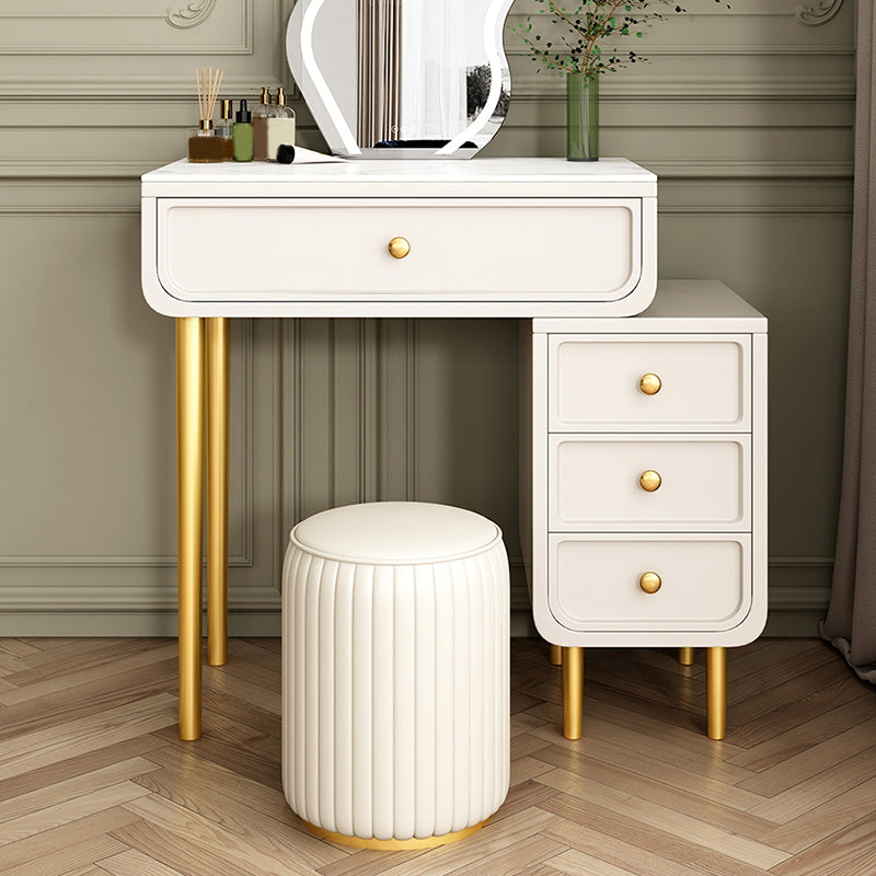 Tavolo da toeletta da top di vanità e sgabelli in ardesia glam