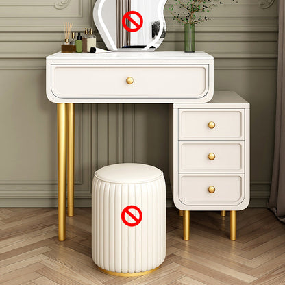 Tavolo da toeletta da top di vanità e sgabelli in ardesia glam