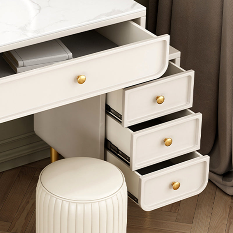 Tavolo da toeletta da top di vanità e sgabelli in ardesia glam