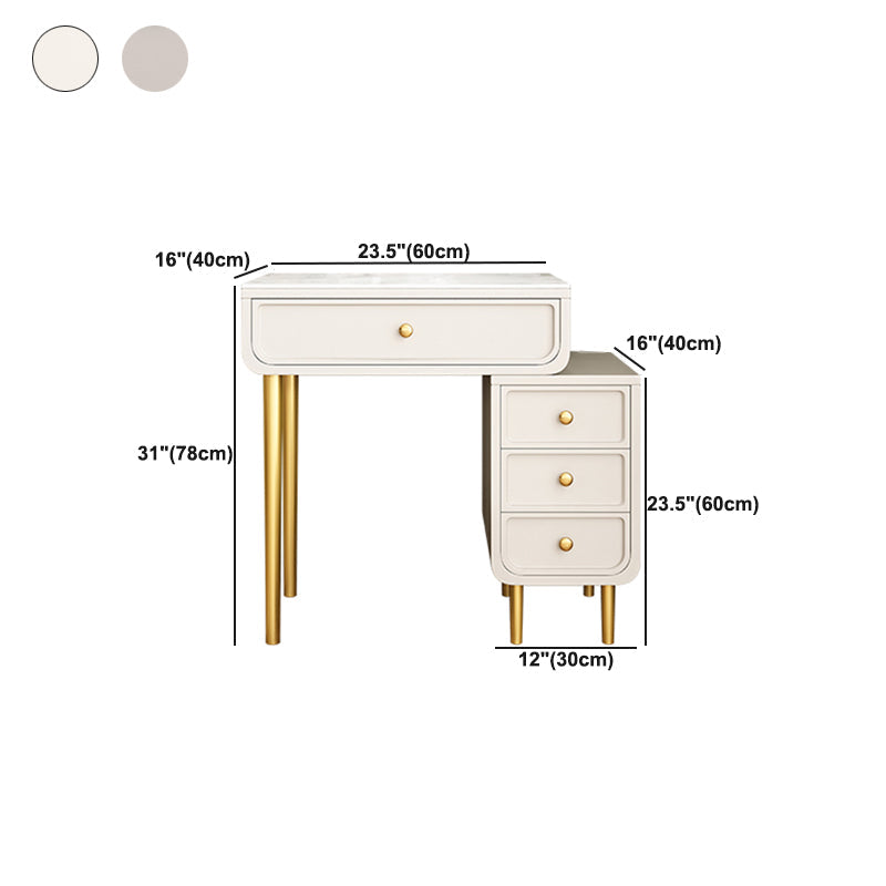 Tavolo da toeletta da top di vanità e sgabelli in ardesia glam