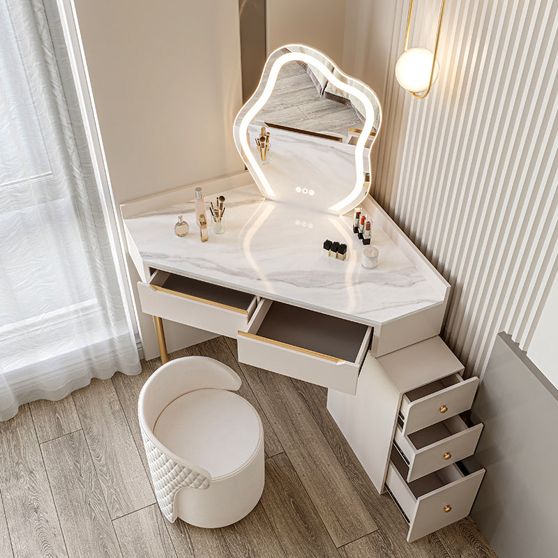 Slate Top Makeup Vanity Set with Drawers, Glam Makeup Vanity Desk Table Clearhalo 'Bedroom Furniture' 'furn' 'furn_makeup_vanities' 'Furniture' 'Makeup Vanities' 'makeup_vanities' 5860919