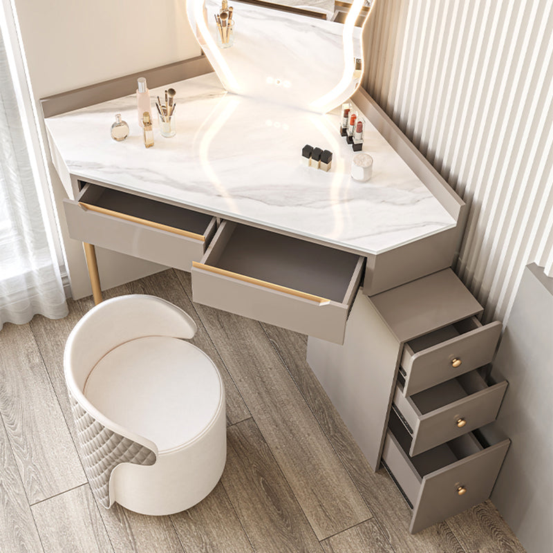 Slate Top Makeup Vanity Set with Drawers, Glam Makeup Vanity Desk Table Clearhalo 'Bedroom Furniture' 'furn' 'furn_makeup_vanities' 'Furniture' 'Makeup Vanities' 'makeup_vanities' 5860926