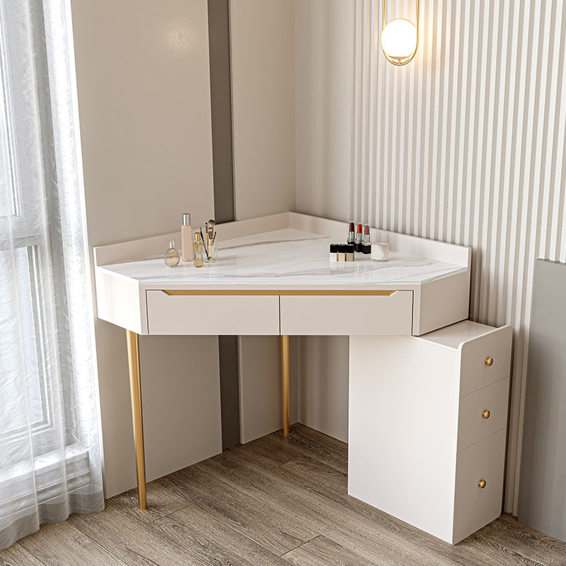 Slate Top Makeup Vanity Set with Drawers, Glam Makeup Vanity Desk Table White Clearhalo 'Bedroom Furniture' 'furn' 'furn_makeup_vanities' 'Furniture' 'Makeup Vanities' 'makeup_vanities' 5860927