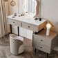 Glam Slate Top Vanity Dressing Table Solid Wood Vanity Desk with Drawers Clearhalo 'Bedroom Furniture' 'furn' 'furn_makeup_vanities' 'Furniture' 'Makeup Vanities' 'makeup_vanities' 5860932