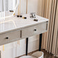 Glam Slate Top Vanity Dressing Table Solid Wood Vanity Desk with Drawers Clearhalo 'Bedroom Furniture' 'furn' 'furn_makeup_vanities' 'Furniture' 'Makeup Vanities' 'makeup_vanities' 5860935