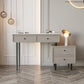 Glam Slate Top Vanity Dressing Table Solid Wood Vanity Desk with Drawers Grey 4 Clearhalo 'Bedroom Furniture' 'furn' 'furn_makeup_vanities' 'Furniture' 'Makeup Vanities' 'makeup_vanities' 5860943