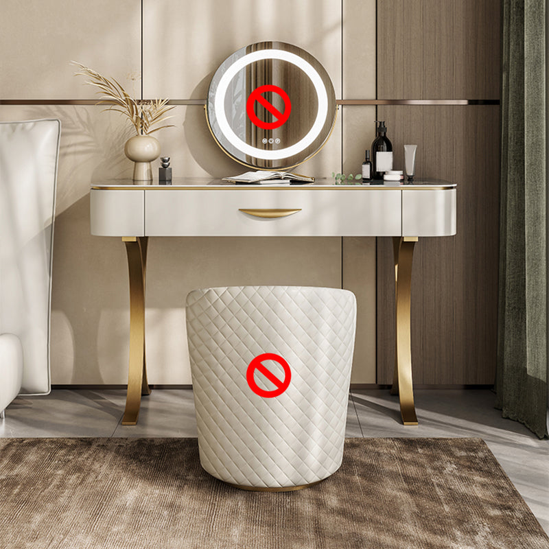 Glam Massivholz Waschtisch und Stuhl -Set -Schiefer -Top -Make -up -Zähler