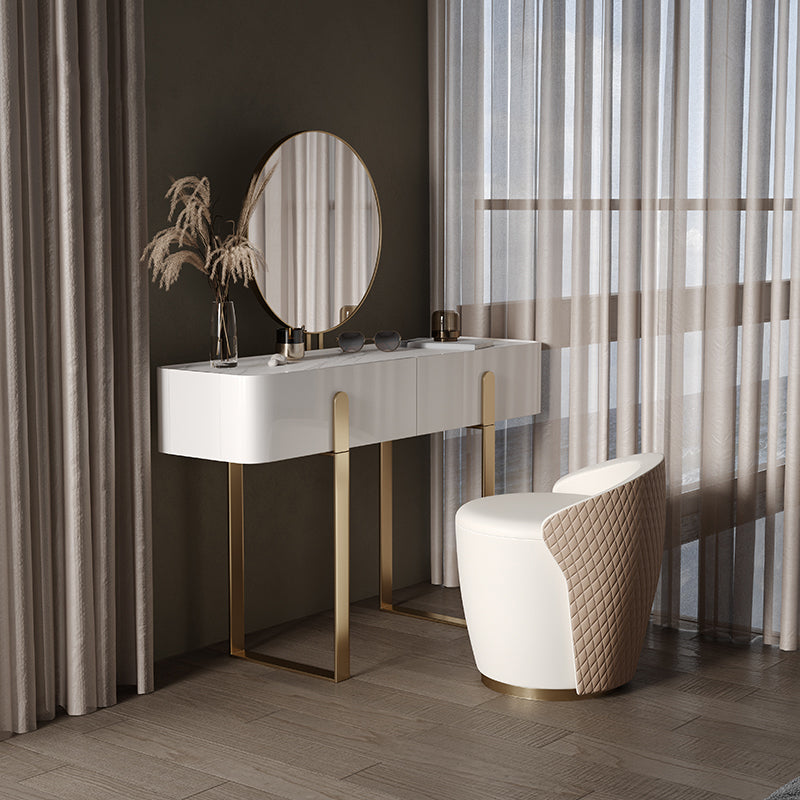 Tavolo da trucco da cambio a 2 cassetti set glam tavolo da toeletta in ardesia glam