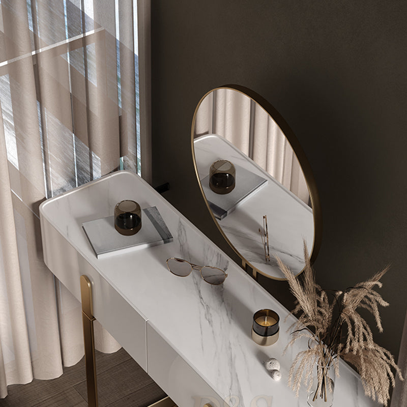 Tavolo da trucco da cambio a 2 cassetti set glam tavolo da toeletta in ardesia glam