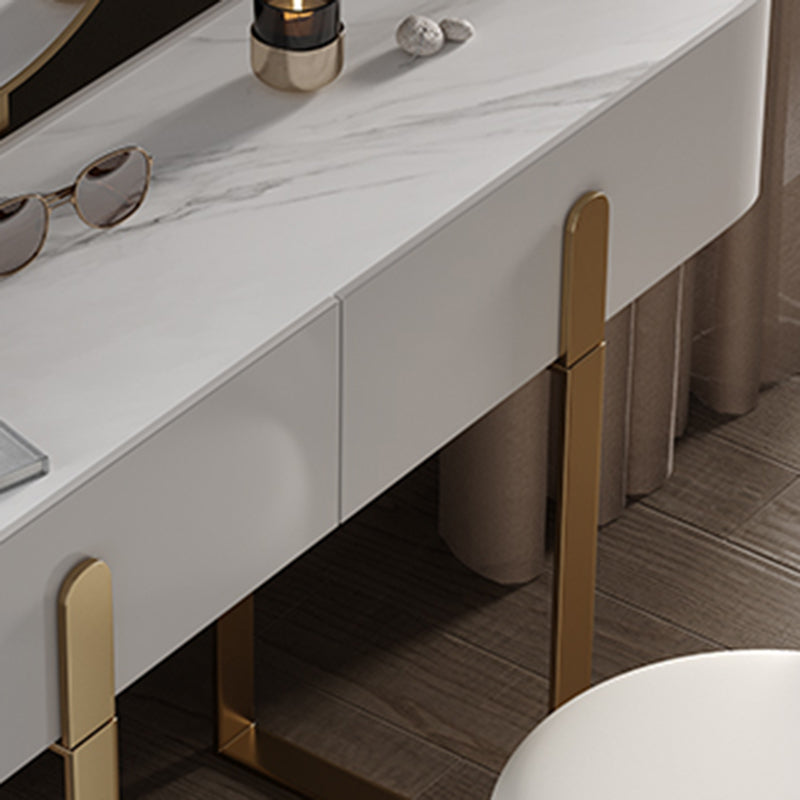 Tavolo da trucco da cambio a 2 cassetti set glam tavolo da toeletta in ardesia glam