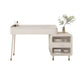 Glam White Vanity Dressing Table Slate Top Makeup Vanity Desk