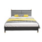Metal and Upholstered Panel Bed Glam 39.4" Tall Standard Bed